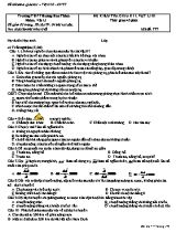 Đề kiểm tra giữa kì I môn Vật lí 10 - Mã đề 777 - Trường THPT Hoàng Hoa Thám (Có đáp án)